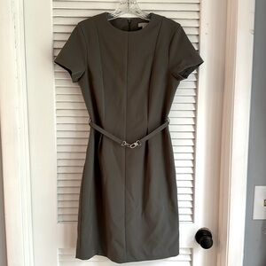 H&M Olive Drab Belted Mini Dress, Size S